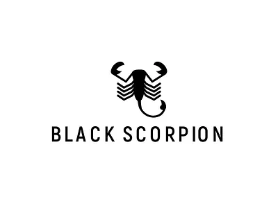 Abstract Logo with Black Scorpion | Turbologo black brand design branding design graphic design illustration logo logo design scorpion typography ui ux vector wildlife