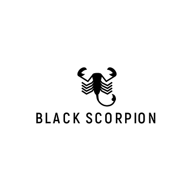 Abstract Logo with Black Scorpion | Turbologo black brand design branding design graphic design illustration logo logo design scorpion typography ui ux vector wildlife