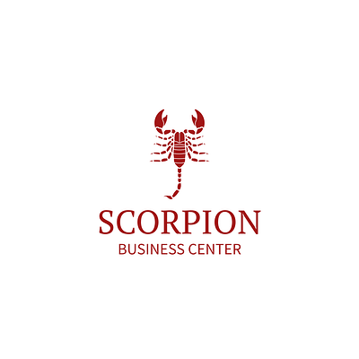 Business Logo with Red Scorpion | Turbologo animals brand design branding business design graphic design illustration logo logo design red scorpion typography ui ux vector