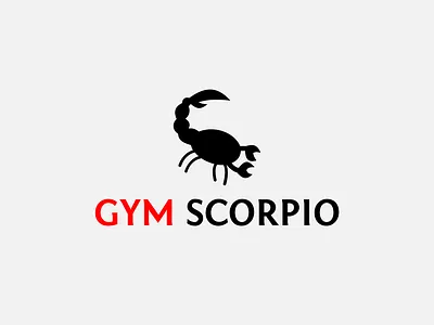 Gym Logo with Black Scorpion | Turbologo black brand design branding design fitness graphic design gym illustration logo logo design physical fitness scorpion sports typography ui ux vector