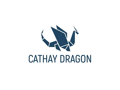 Logo with Blue Geometric Dragon | Turbologo animals brand design branding chinese dragon design dragon geometric graphic design illustration logo logo design origami paper typography ui ux vector wildlife