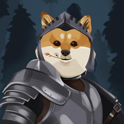 The Shiba Knight animal avatar design drawing generative art graphics illustration nft nft art photoshop shiba website