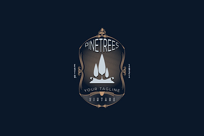 Rustic Retro Vintage pine vector