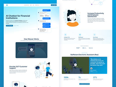 Weaver Chatbot design illustration ui design uxui web web design website