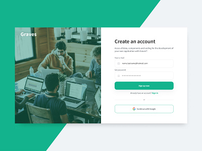 Could Graves be something for you? app community create an account design development e mail icon register ui ux