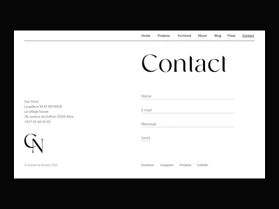 Catherine Nicola - Website architecture art direction branding clean contact contact page design form grid layout minimal portfolio presentation type typography ui user interface ux web webdesign