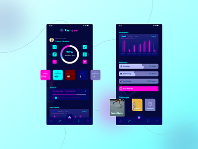 Runzen - Running App app branding design logo mobile ui ux