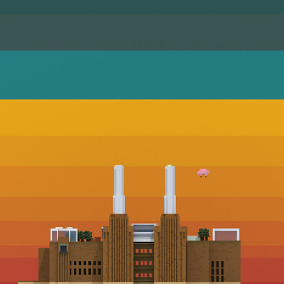 Public Building | Battersea Power Station 3d architecture building design illustration magicavoxel pixel space voxel