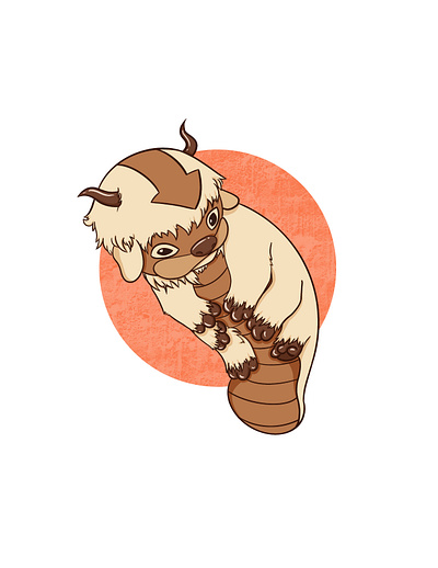 Appa the Air Bison air appa atla avatar avatar the last airbender bison brown illustration ipad orange procreate sky