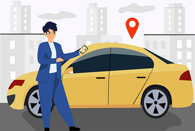 Vector illustration for location mobile app adobe illustrator app branding character design graphic design illustration location logo mobile app simple social sticker taxi texture type ui uiux vector vintage