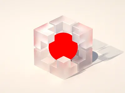 Stuck 3d 3d design brand branding c4d cg cgi cinema 4d concept concept design geometric glass illustration isometric red shape sphere