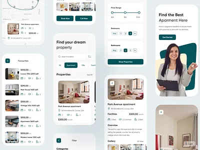 Real Estate: Rental App 🏫🔥 2021 trend app app design app ui application design booking dribbble best shot ios app design mobile mobile app mobile app design popular shot real estate real estate agent real estate app realestate rental app trends ui ux ux design