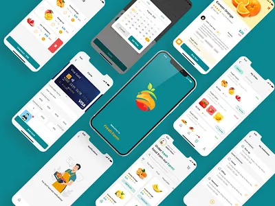 App Food - Fresh Farm branding illustration ui ux