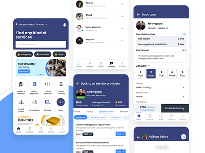 Service App - Product design adobexd chennai chennai designer design design system figma india mobile app design mobile ui mockup service app uidesign user experience user interface design uxuidesign