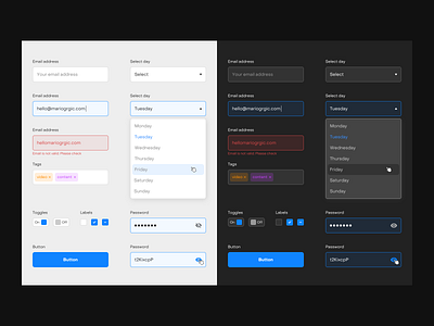 UI Components accessibility components dark mode design system figma light mode product design sketch style guide symbols ui ui elements web design website