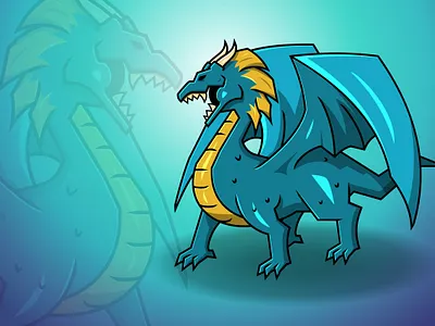 Blue Dragon Wings Fantasy Mythology Monster Legend Creature asian blue character china creature dragon fantasy game games legend legendary mascot monster mythology wild wings