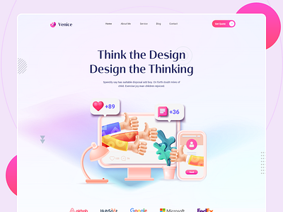 Venice Agency Landing page WEs agency creative creative agency digital agency digital marketing freelancer homepage landing page minimal minimalism portfolio product design software development ui ui ux user interface web agency web design web development website design