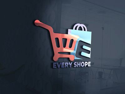 There are a Modern and Minimalist Shopping logo design. branding design illustration illustrator latter logo ui vector