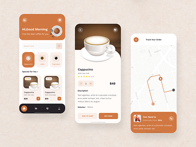 Coffee Shop apps apps design attractive coffee app delivery app design figma food delivery inpetor location minimal mobile apps ui ui design uilooks ux