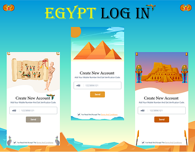 Log In Screen ( Egyptian civilization ) egypt graphic design log in mobile design ui ux