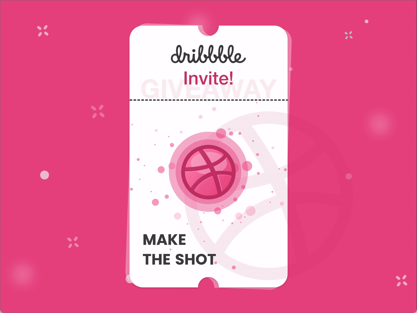 Dribble Invitation animation card design dribble dribble invitation dribble invite dribble player free invite gif giveaway graphic design invite lucky winner motion graphics ticket design ui ux