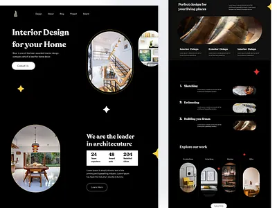 Blue interior Agency agency architecture black color landing page clean design creative desgin dark exterior design interior design landing page minimalistic design ui ui design ux ui design