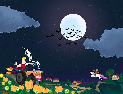 Halloween Farm concept art design digital art fantasy illustration