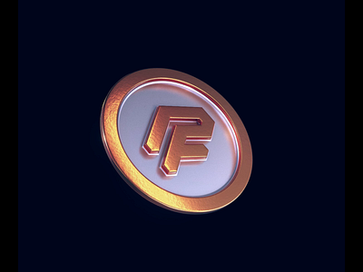 ProfiFit Pin 3d 3danimation 3dblender animation blender circle digital f fitness gold letter logo logotype mase monogram p pin round sport symbol