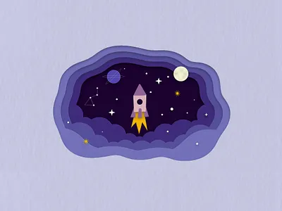 Paper cut effect illustration illustration