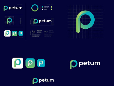 Petum Logo Design-P Modern Logo- Logo Branding Design brand brand and identity branding creative design design graphic design illustration logo logo design logodesign