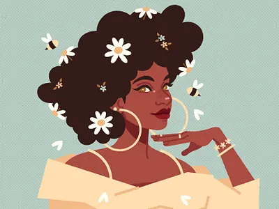 Daisy digital art digital illustration girl illustration portrait vector vector illustration