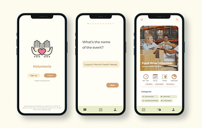 Voluntaria app design ui ux uxdesign
