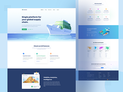 Import and Export B2B Platform b2b business buy buyers export finance import landing page minimal sell supply chain trade ui ui design web design