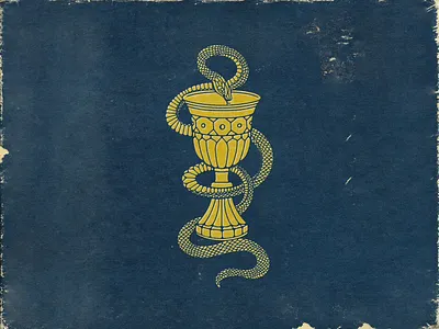 Evil Men aaron brink antique badge bible book cover chalice christian communion distressed gobblet jesus serpent snake squamish