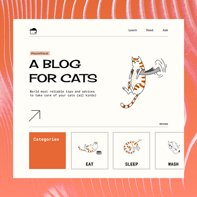 A Blog For Cats blog cats design desktop illustration retro ui web website
