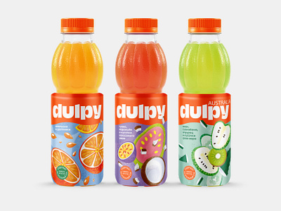 Dulpy fruit juice pack art branding design food fruit graphic design illustration illustrator juice packaging vector