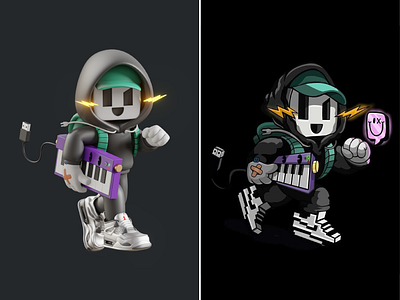 Cool 3D music character🎹⚡ 3d design boy cartoon character composer concert cute icon illustration jacket keyboard logo music piano sneakers song studio