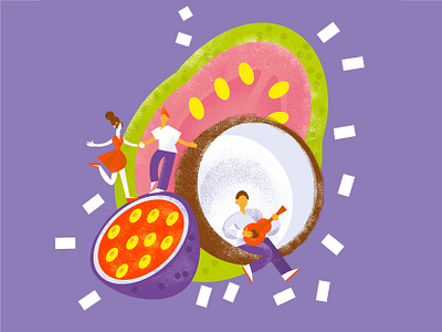 Guava party branding design illustration