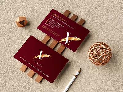 Vinci Digital Marketing Business Card Design advertisement business card business card design business card template business cards card design company design digital logo marketing