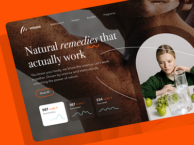 Vitamins Shop & Healthcare Website | Hygieia branding health health fitness landing landing page shop vitamins web web design web page