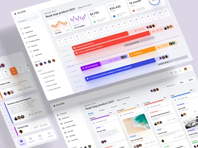 Eclipse - Figma dashboard UI kit for data design web apps app calendar chart dashboard dataviz desktop development infographic kanban managment mobile progress project statistic task team tracker template timeline todo tracker