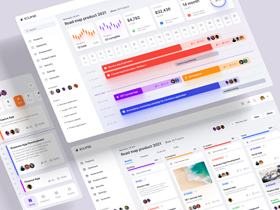 Eclipse - Figma dashboard UI kit for data design web apps app calendar chart dashboard dataviz desktop development infographic kanban managment mobile progress project statistic task team tracker template timeline todo tracker