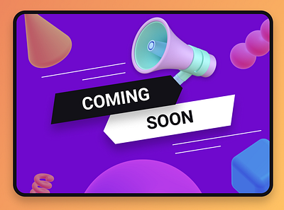 Day #048: Coming Soon 100daysofui 3d animation branding dailyui design figma graphic design icon logo motion graphics typography ui ux