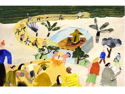 Bring the local community together collage color design editorial editorial illustration illustration mixed media painted paper painting paper collage paperart texture