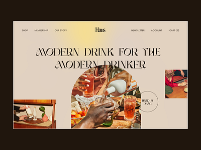 Haus Drink landing page design concept beverage branding clean design food food and drink food app illustration landing page logo minimal modern ui packaging restaurant store typography ui web website wine