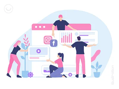 Grow your business online 2d 2d illustration ai business online chang duong character creater design graphic design grow illustration illustrator man rawpro sa va na vector woman women women illustration working