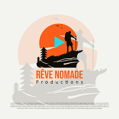 Rêve Nomade productions Logo Concept branding design flat graphic design icon illustration logo