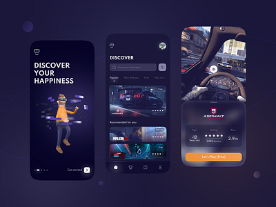 VR game app concept 3d app ar discover enjoy game happy new play rate virtual vr