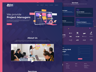 Website design for recruitment company. atlas agile consultancy consulting design digital home page design hr illustration interaction design interface landing page design minimal recruitment platform responsive ui ui design ux vibrant colours webdesign website