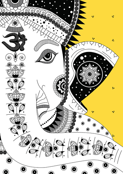 Lord Ganesha - 3-color digital illustration adobe design draw festival flat ganesh ganesh chaturthi ganesha ganpati god graphic design illustration illustrator indian lord ganesha vector